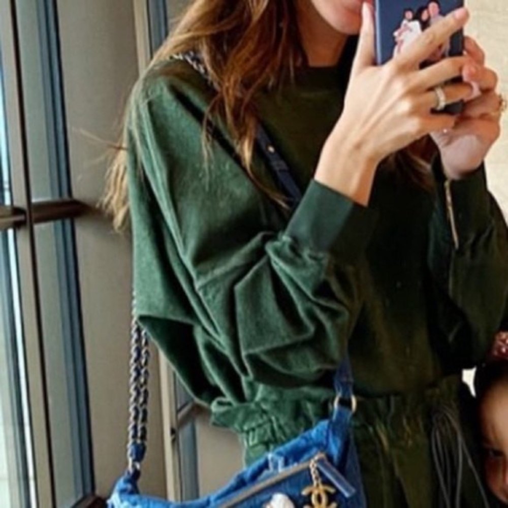 Something Navy Blake Top and Meghan Paperbag Joggers Set in Green M